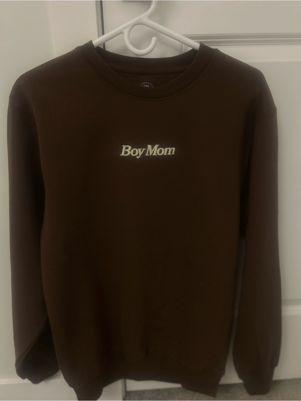 Boy Mom Brown Crewneck Sweatshirt - Casual Everyday Sweater